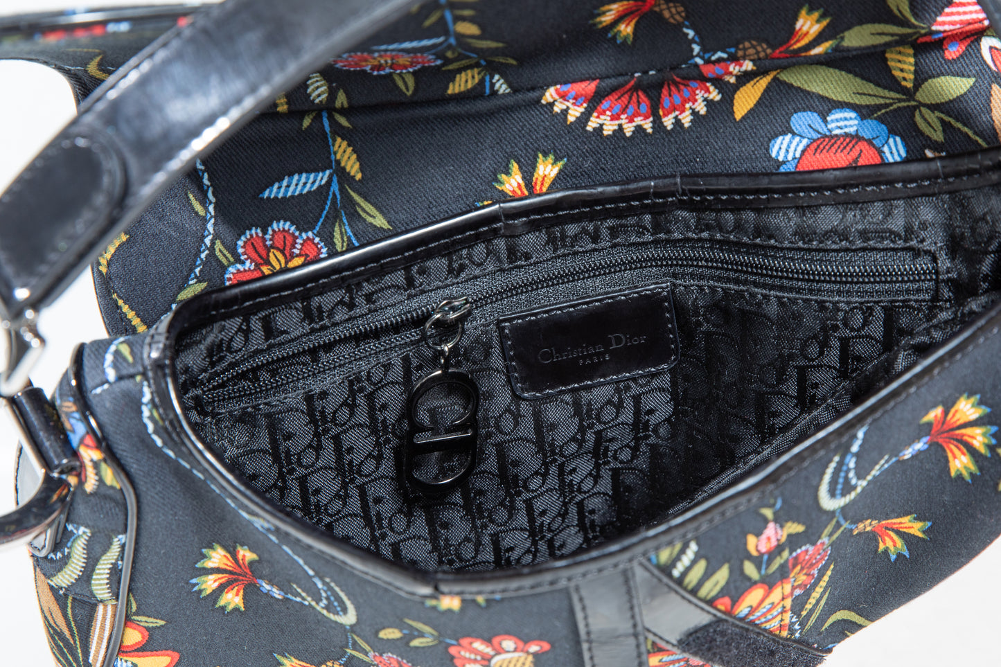 Christian Dior Floral Saddle Bag