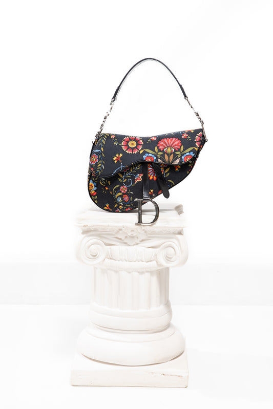 Christian Dior Floral Saddle Bag